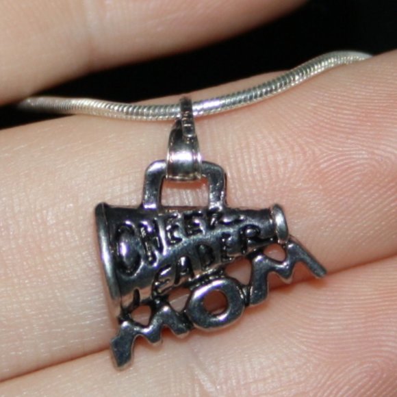 Silver Cheer Mom necklace adjustable